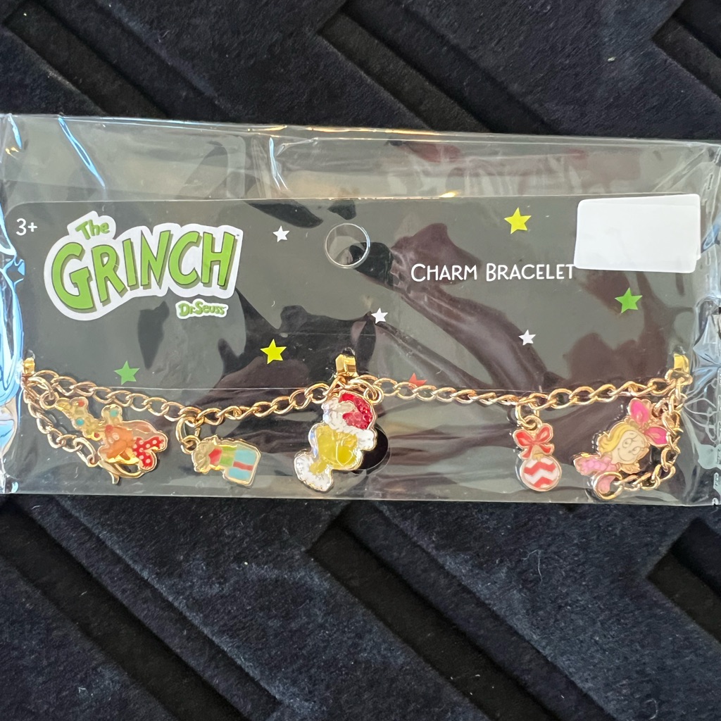 The Grinch Charm Bracelet - Gold With Multicolor Charms